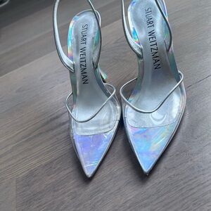 Stuart Weitzman Iridescent Silver Heels